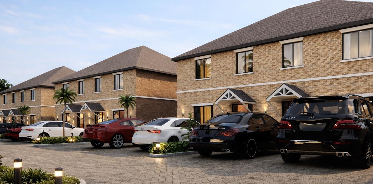 Landscaped private drive and parking at Bourne End Lane